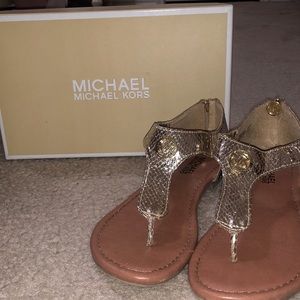 Youth Size 4 Michael Kors Gold Sandals